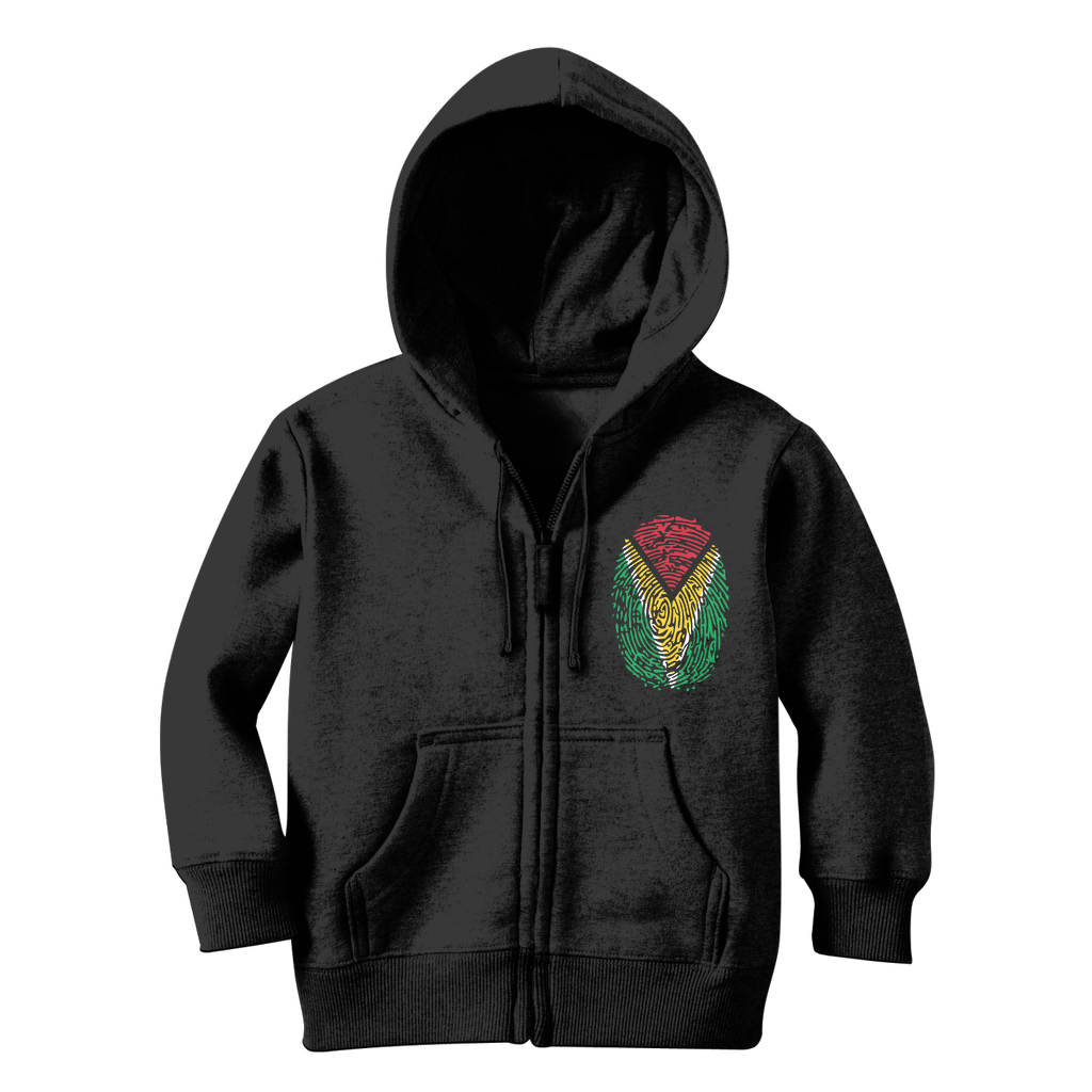 Guyana-Fingerprint Classic Kids Zip Hoodie