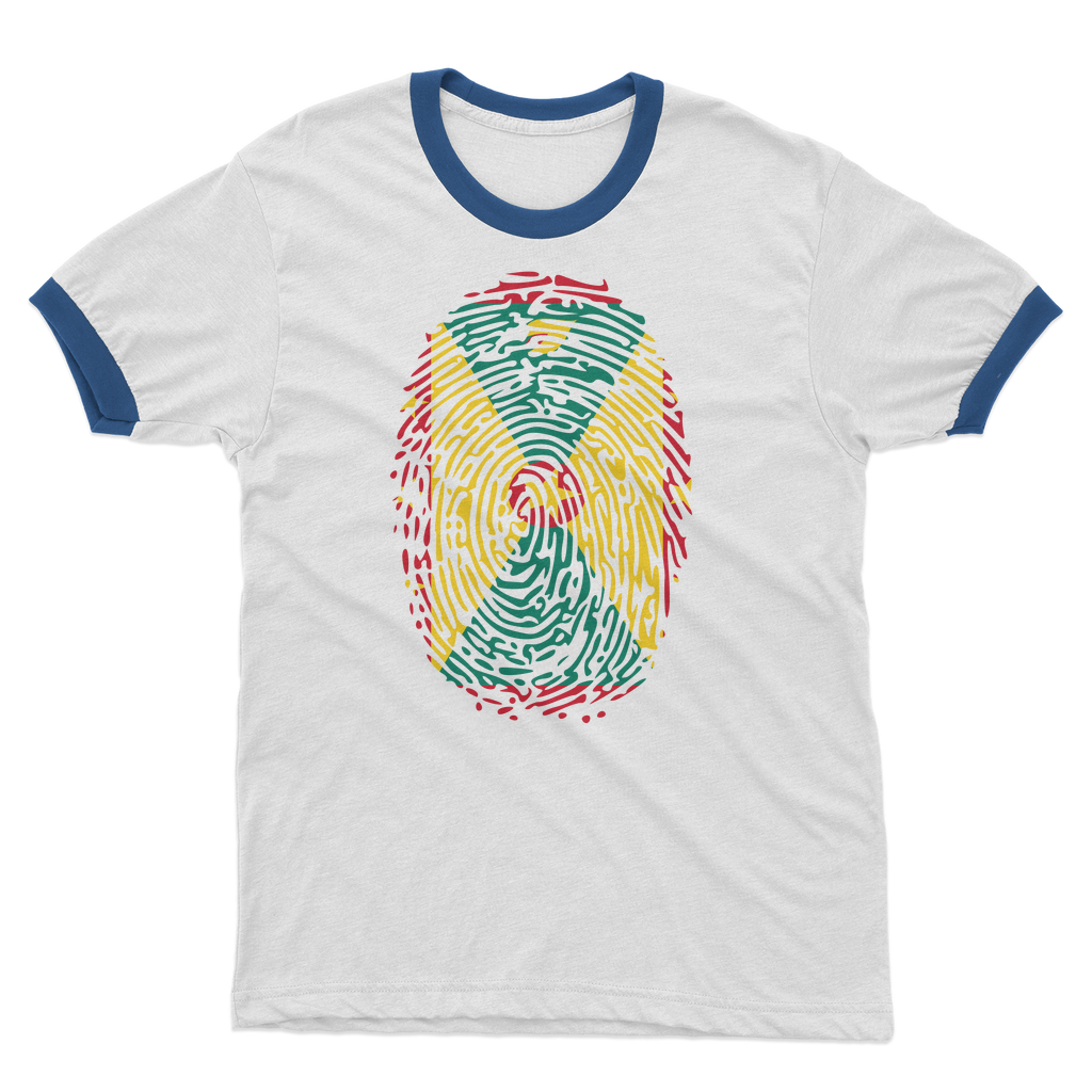 Grenada Fingerprint Adult Ringer T-Shirt