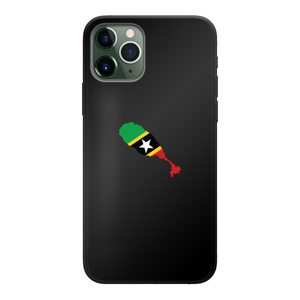 ST. KITTS & NEVIS Back Printed Black Soft Phone Case