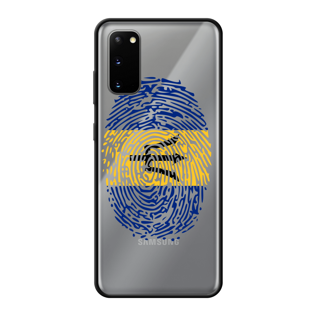 Barbados-Fingerprint Back Printed Black Soft Phone Case