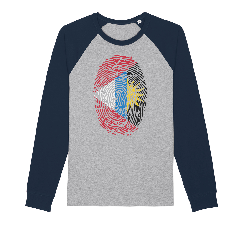 Antigua and Barbuda-Fingerprint Premium Raglan Long Sleeve Shirt