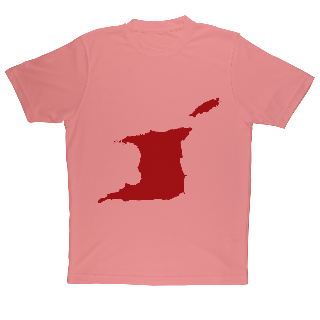 Trini and Tobago Map Sublimation Performance Adult T-Shirt