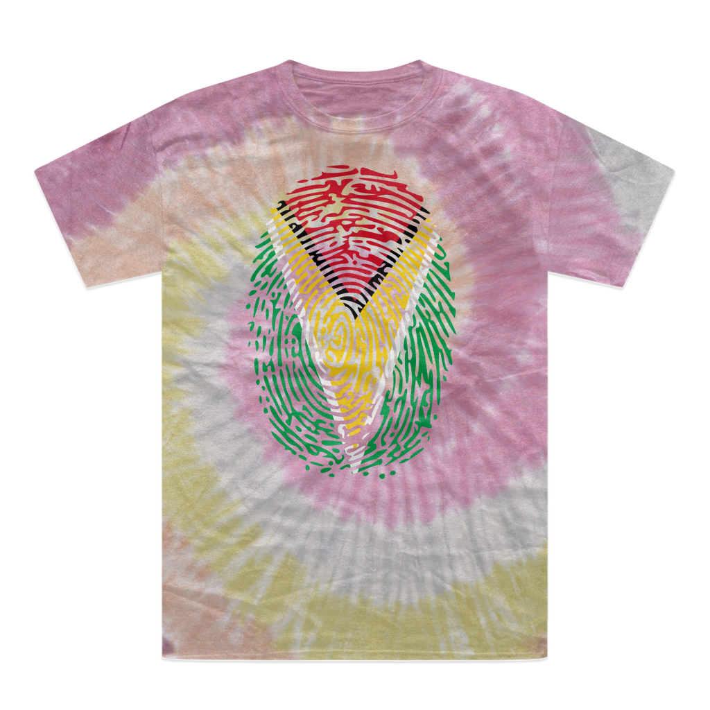 Guyana-Fingerprint Tie-Dye T-Shirt