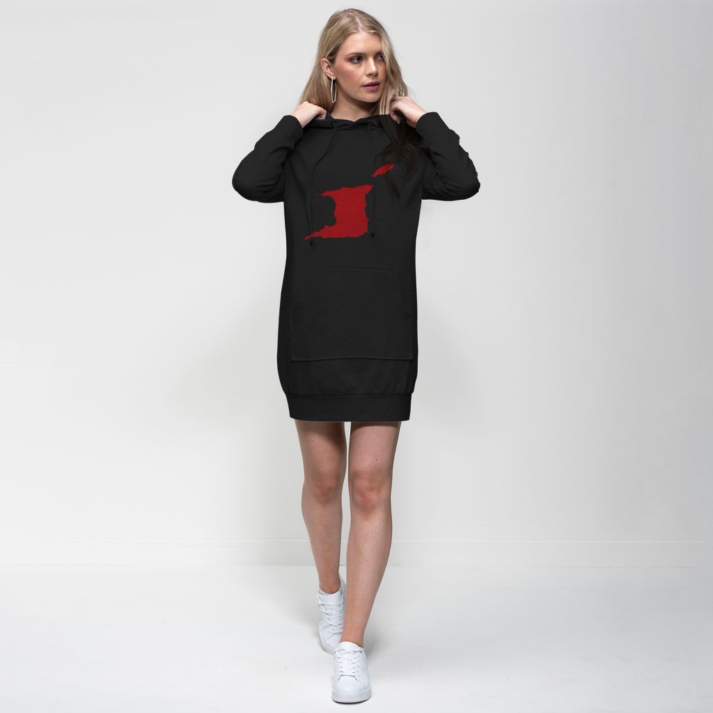 Trini and Tobago Map Premium Adult Hoodie Dress