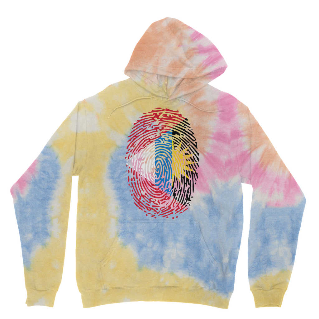 Antigua and Barbuda-Fingerprint Tie Dye Hoodie