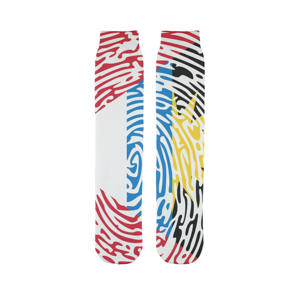 Antigua and Barbuda-Fingerprint Sublimation Sock