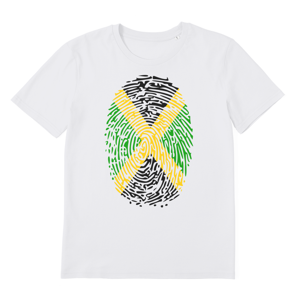 Jamaica-Fingerprint Premium Organic Adult T-Shirt