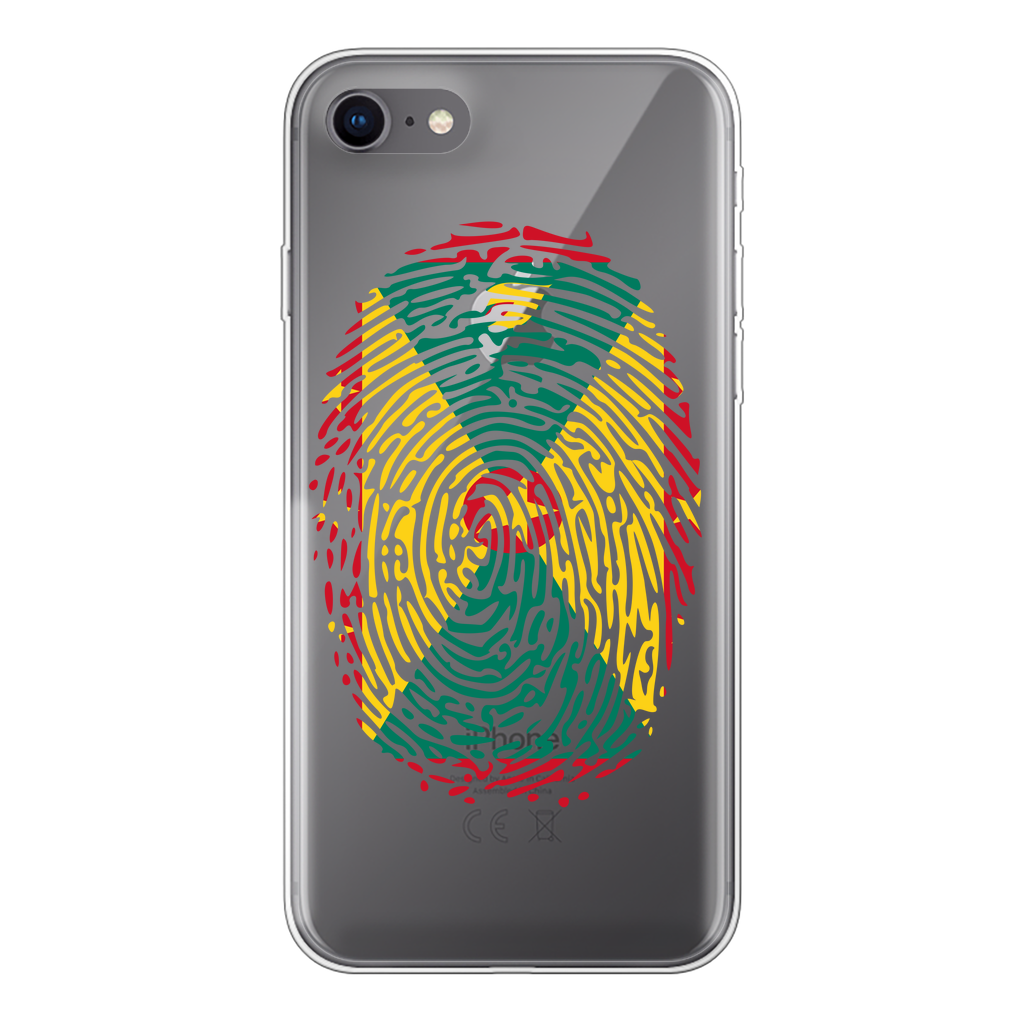 Grenada Fingerprint Back Printed Transparent Soft Phone Case