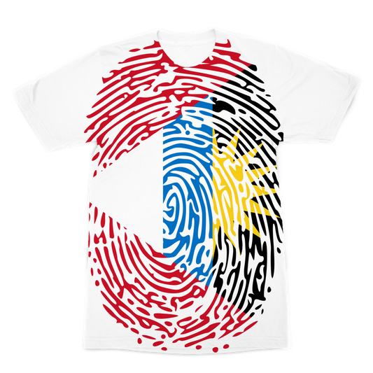 Antigua and Barbuda-Fingerprint Premium Sublimation Adult T-Shirt