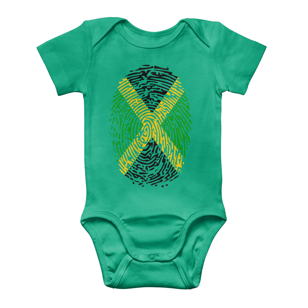 Jamaica-Fingerprint Classic Baby Onesie Bodysuit