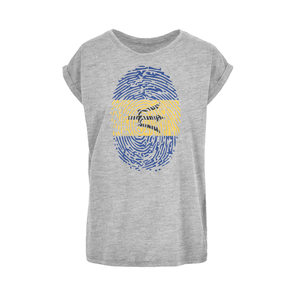 Barbados-Fingerprint Women's Extended Shoulder T-Shirt XS-5XL