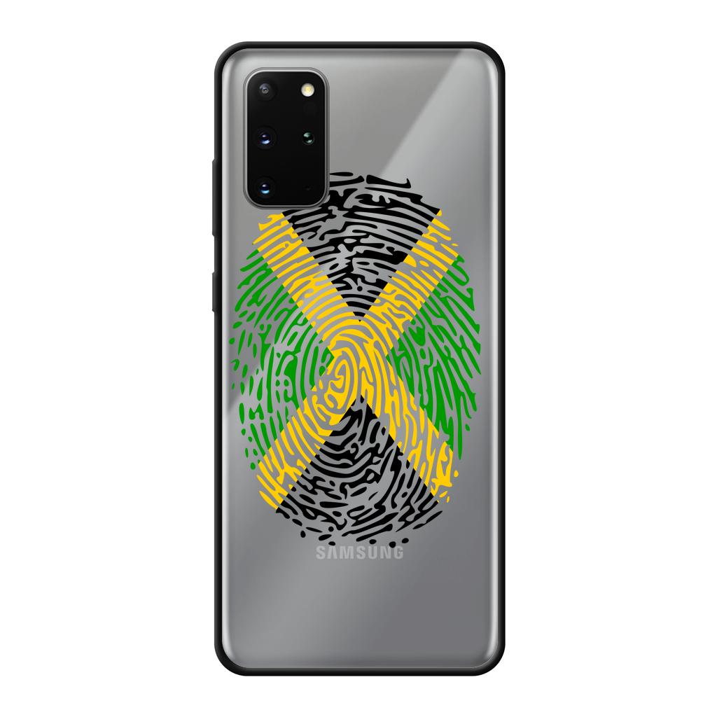 Jamaica-Fingerprint Back Printed Black Soft Phone Case