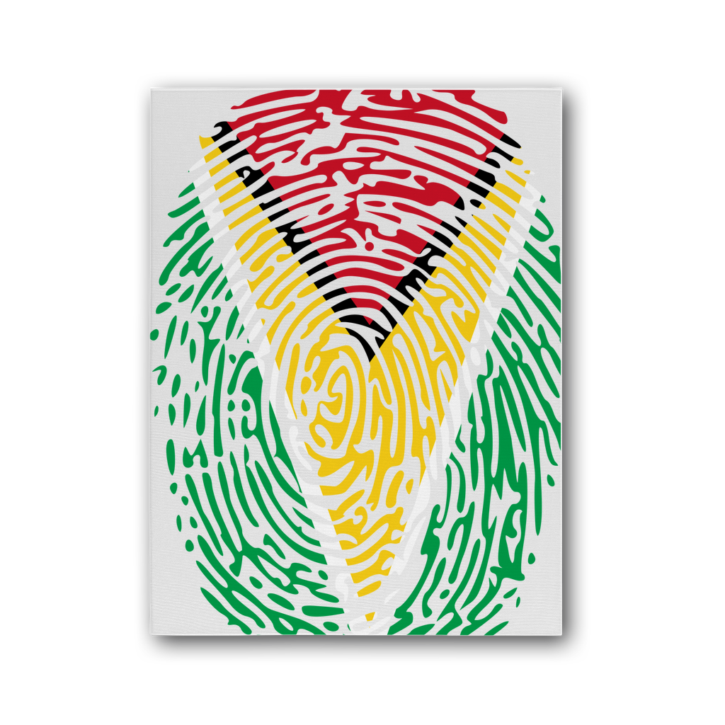 Guyana-Fingerprint Premium Stretched Canvas