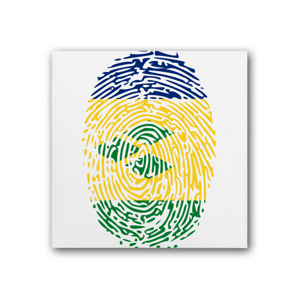 St Vincent and the Grenadines-Fingerprint Premium Stretched Canvas