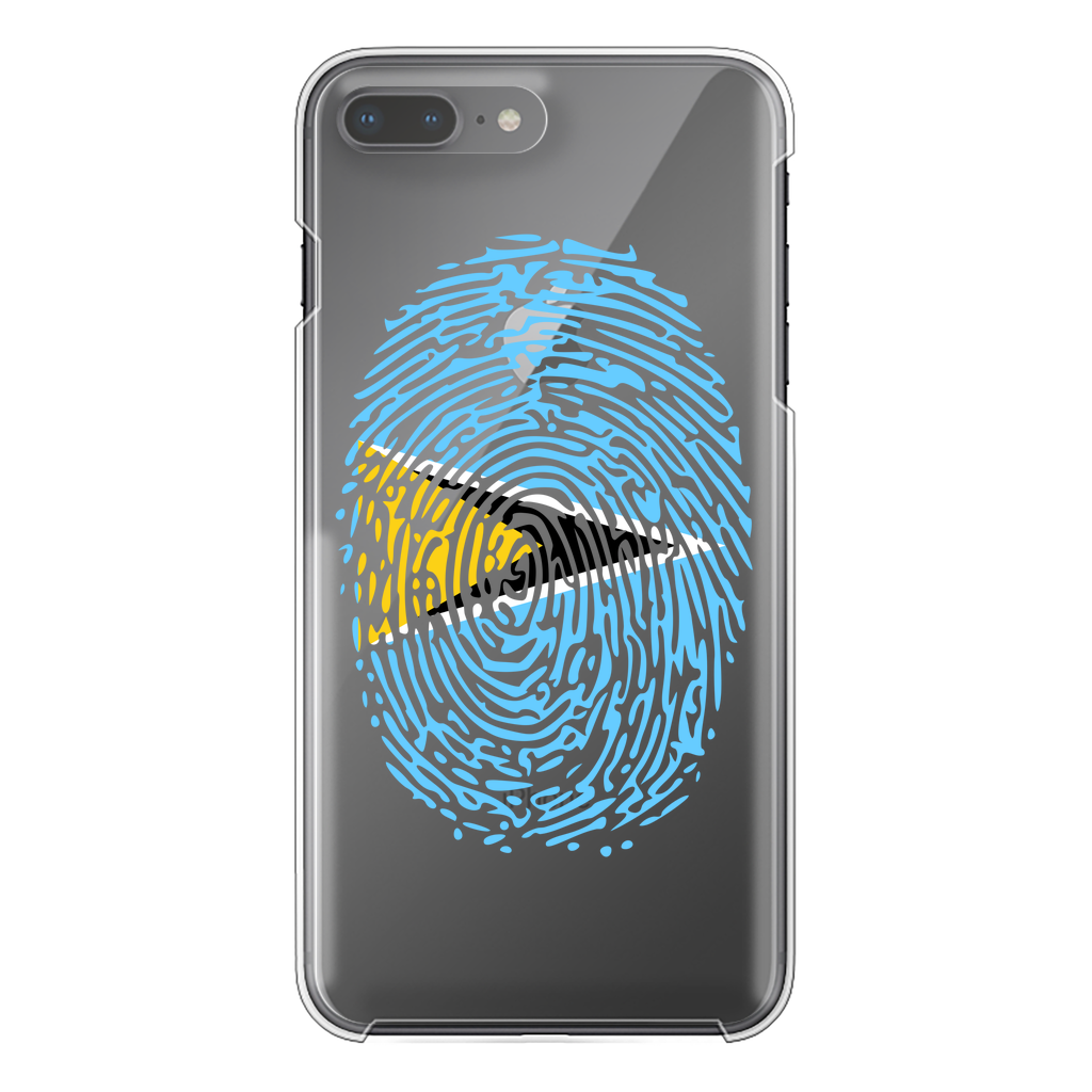 Saint Lucia Fingerprint Back Printed Transparent Hard Phone Case