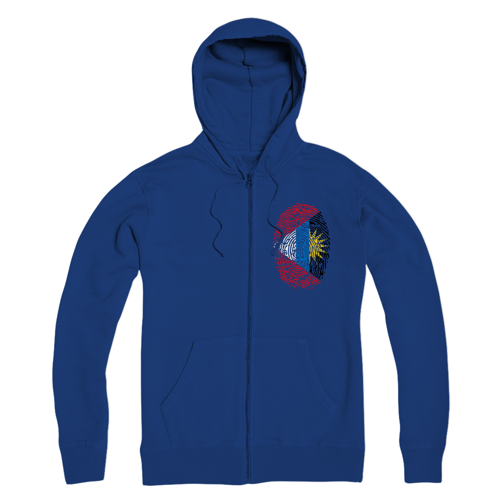 Antigua and Barbuda-Fingerprint Premium Adult Zip Hoodie