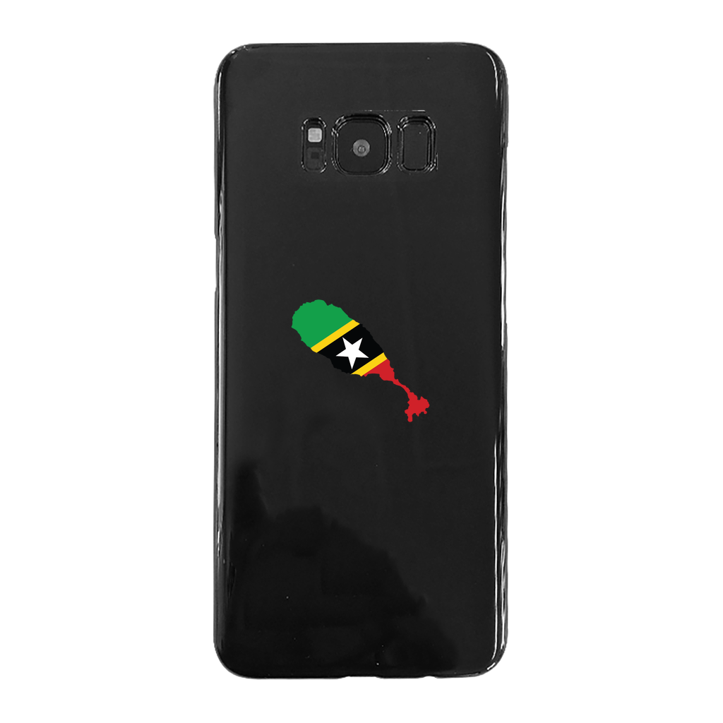 ST. KITTS & NEVIS Back Printed Black Soft Phone Case