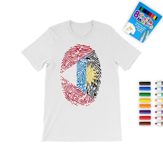 Antigua and Barbuda-Fingerprint Colouring T-Shirt