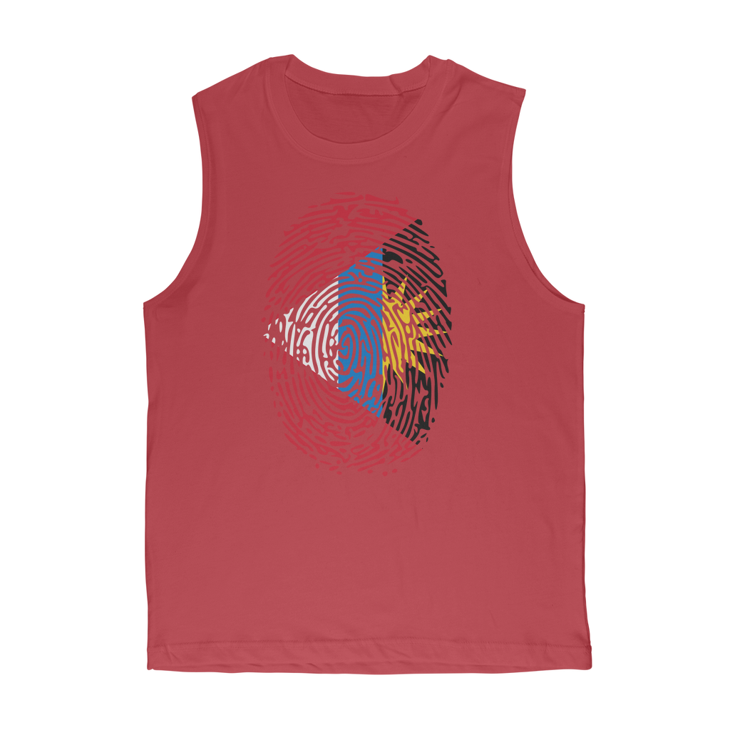 Antigua and Barbuda-Fingerprint Premium Adult Muscle Top