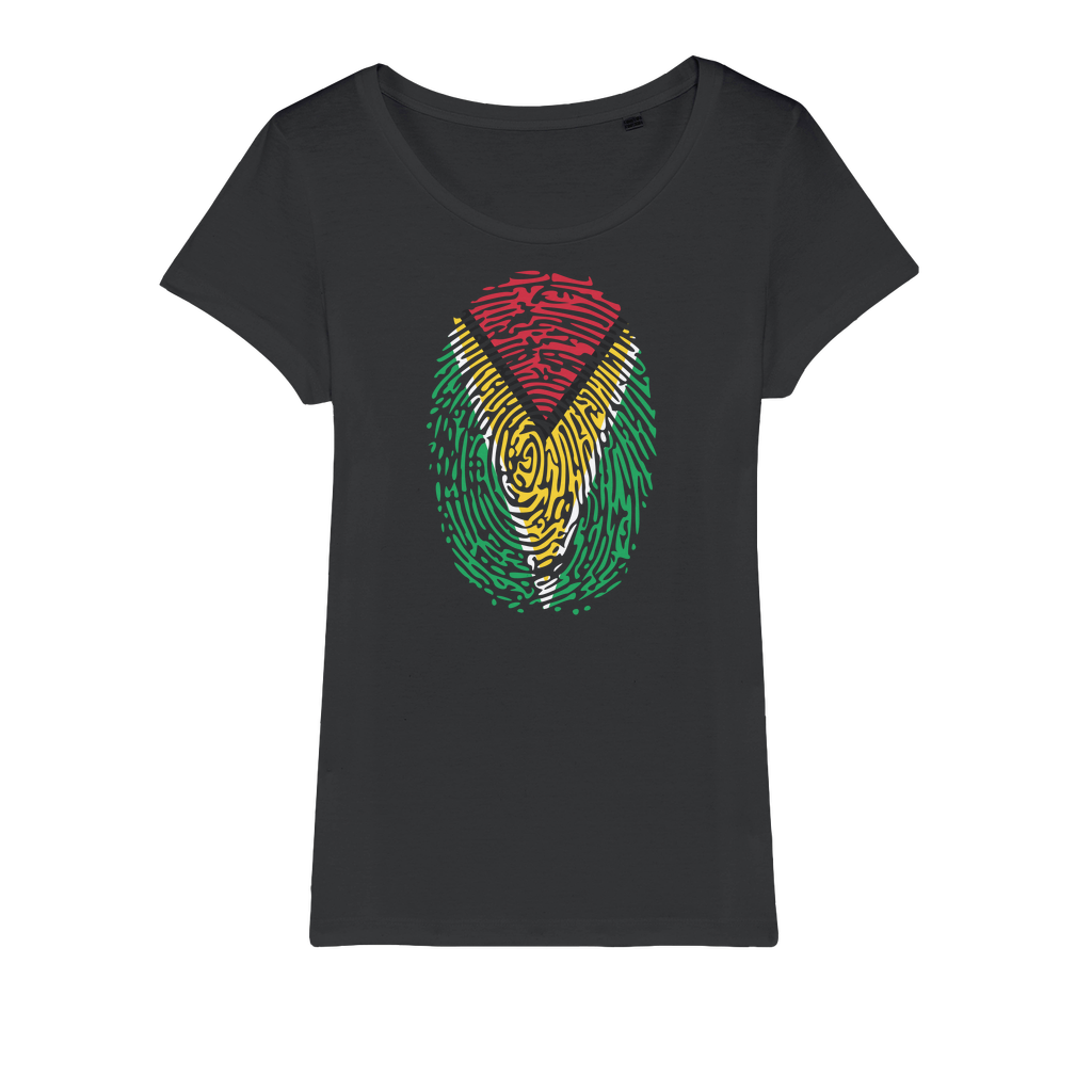 Guyana-Fingerprint Organic Jersey Womens T-Shirt