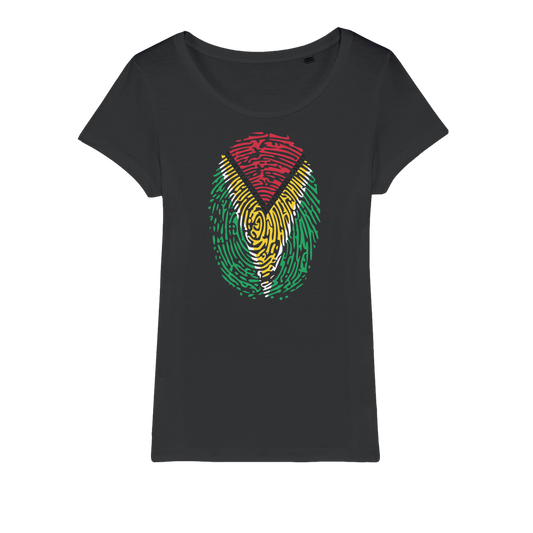 Guyana-Fingerprint Organic Jersey Womens T-Shirt