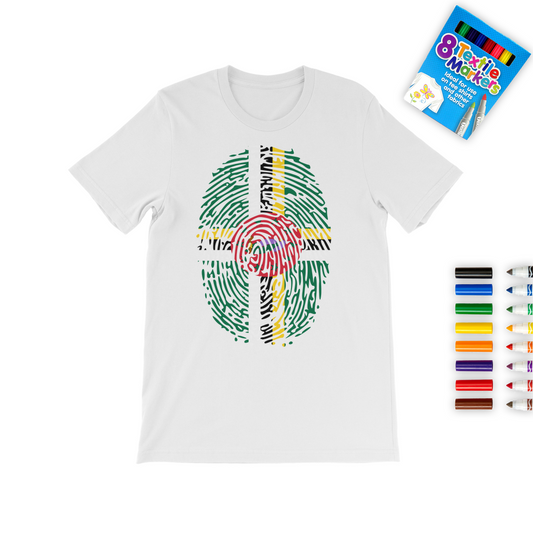 Dominica Fingerprint Colouring T-Shirt