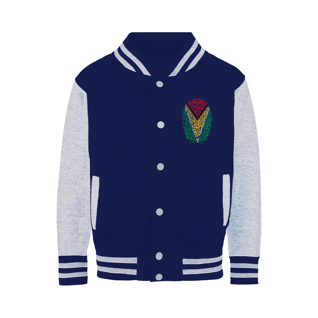 Guyana-Fingerprint Varsity Jacket