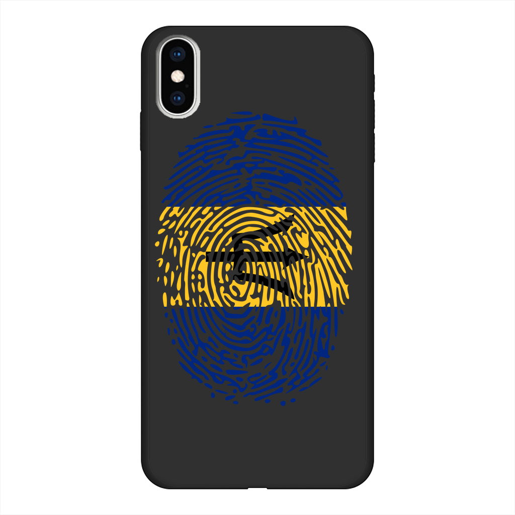 Barbados-Fingerprint Back Printed Black Soft Phone Case