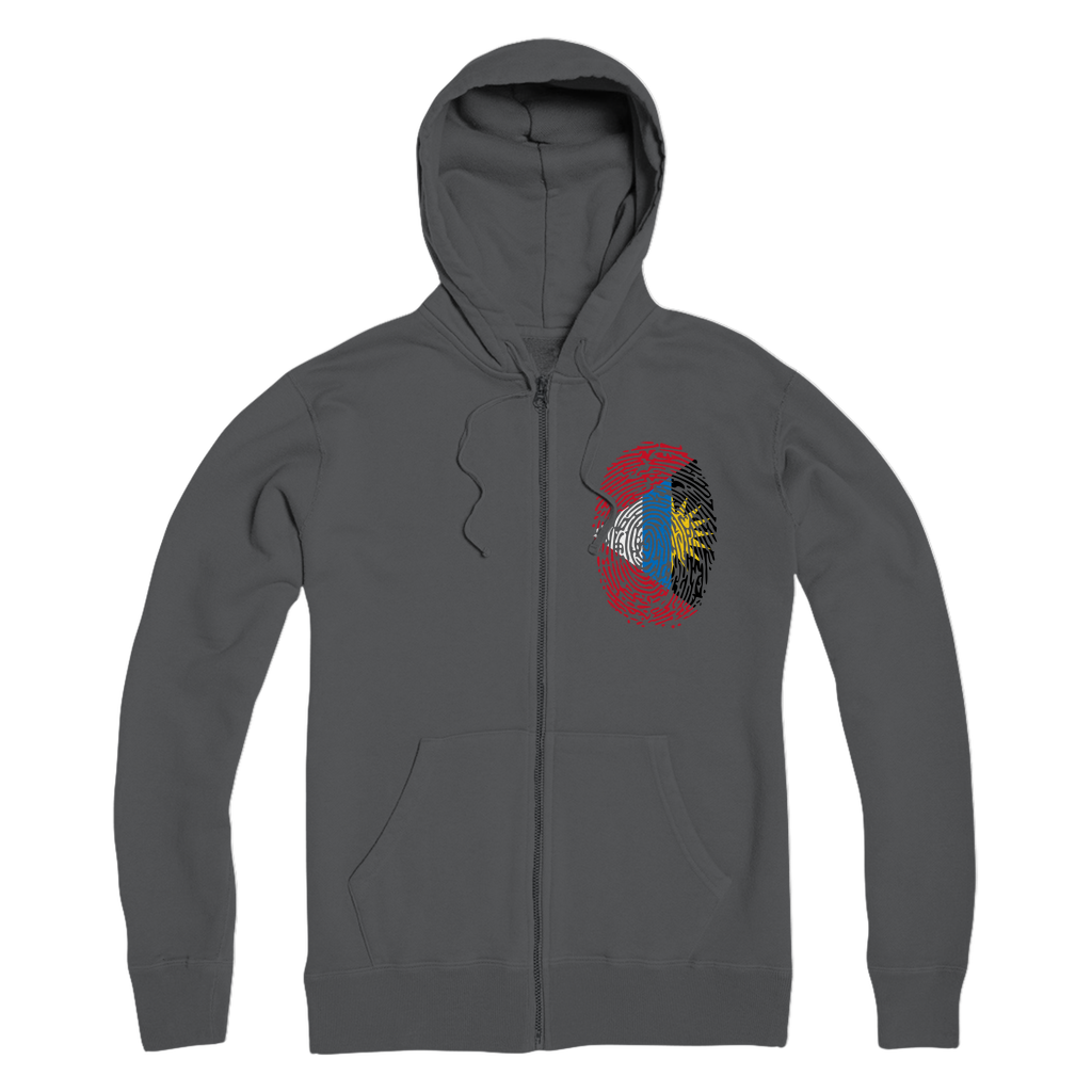 Antigua and Barbuda-Fingerprint Premium Adult Zip Hoodie