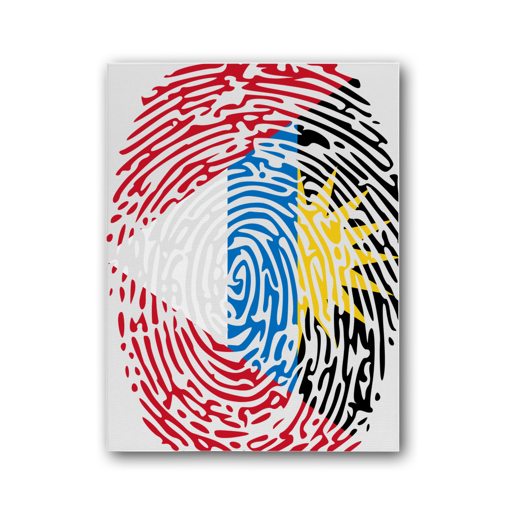 Antigua and Barbuda-Fingerprint Premium Stretched Canvas