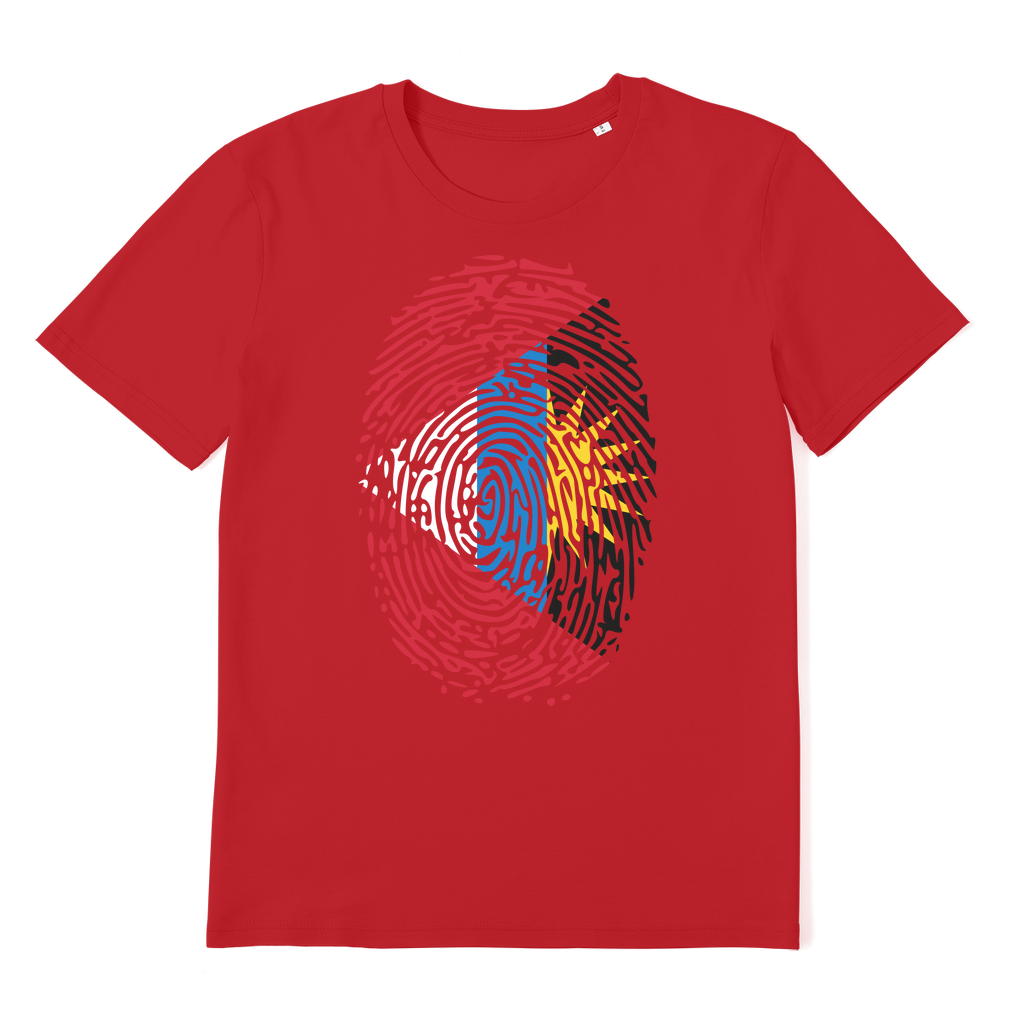 Antigua and Barbuda-Fingerprint Premium Organic Adult T-Shirt