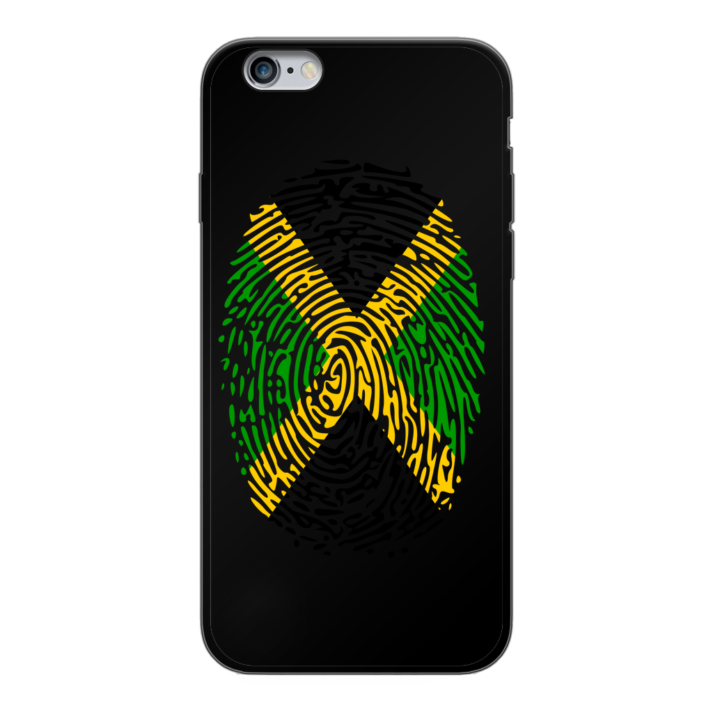 Jamaica-Fingerprint Back Printed Black Soft Phone Case