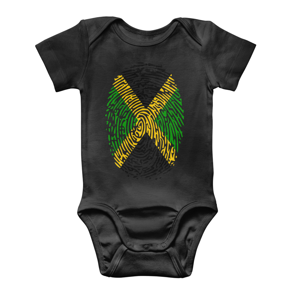 Jamaica-Fingerprint Classic Baby Onesie Bodysuit