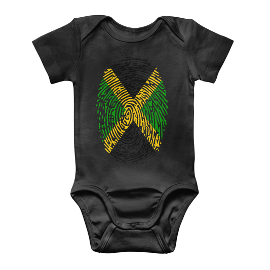 Jamaica-Fingerprint Classic Baby Onesie Bodysuit