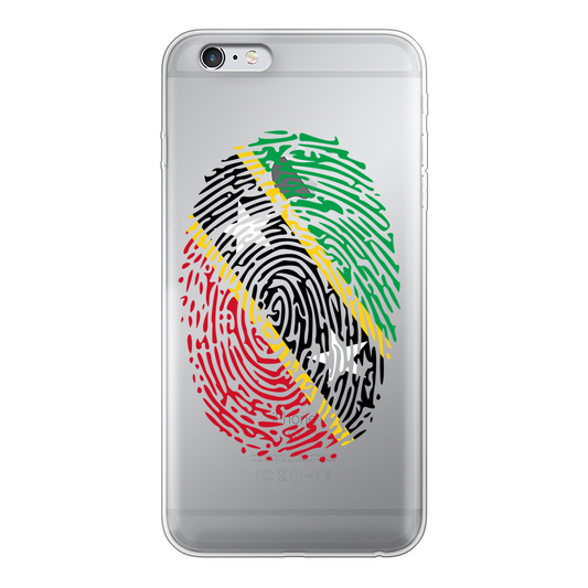 Saint Kitts and Nevis Fingerprint Back Printed Transparent Soft Phone Case