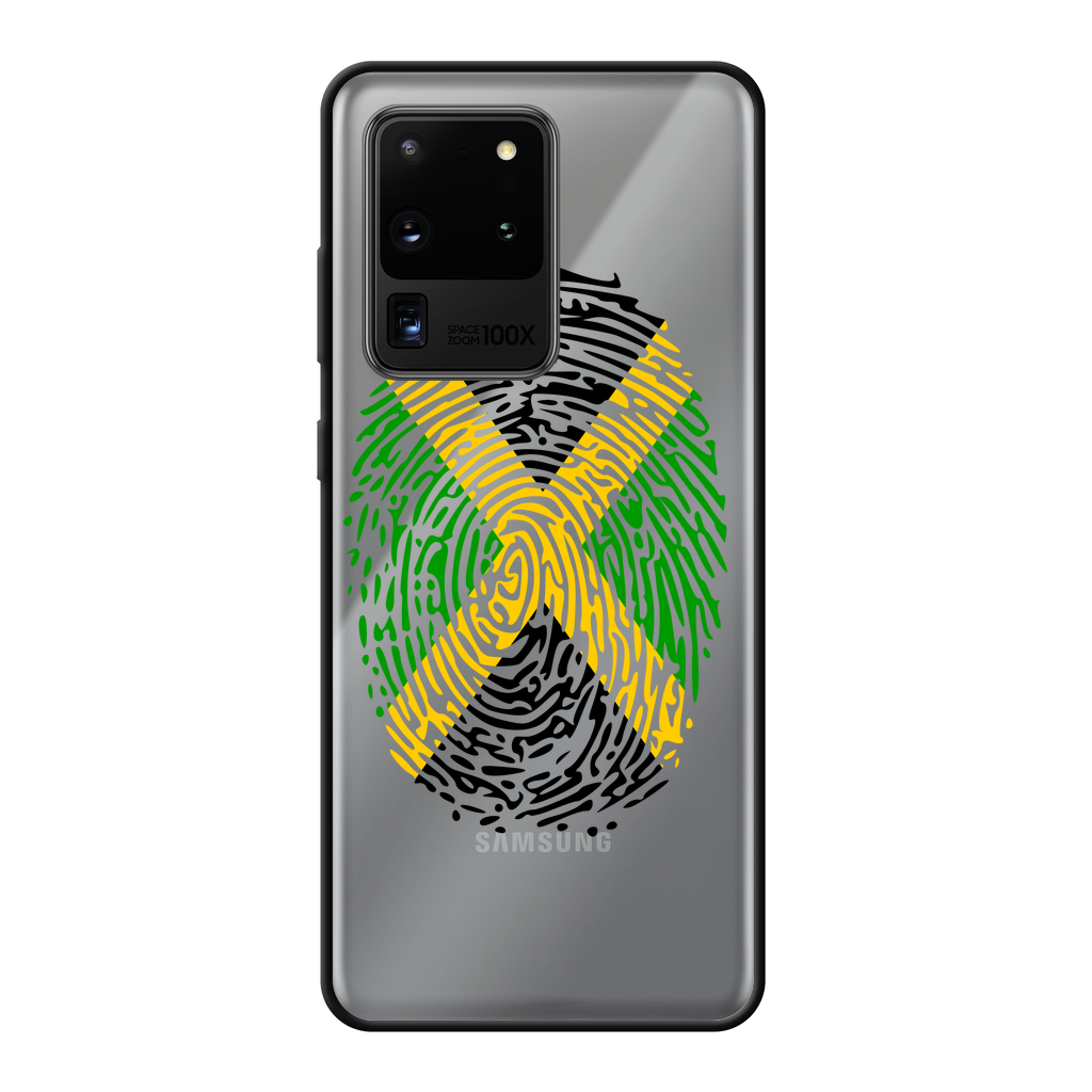 Jamaica-Fingerprint Back Printed Black Soft Phone Case