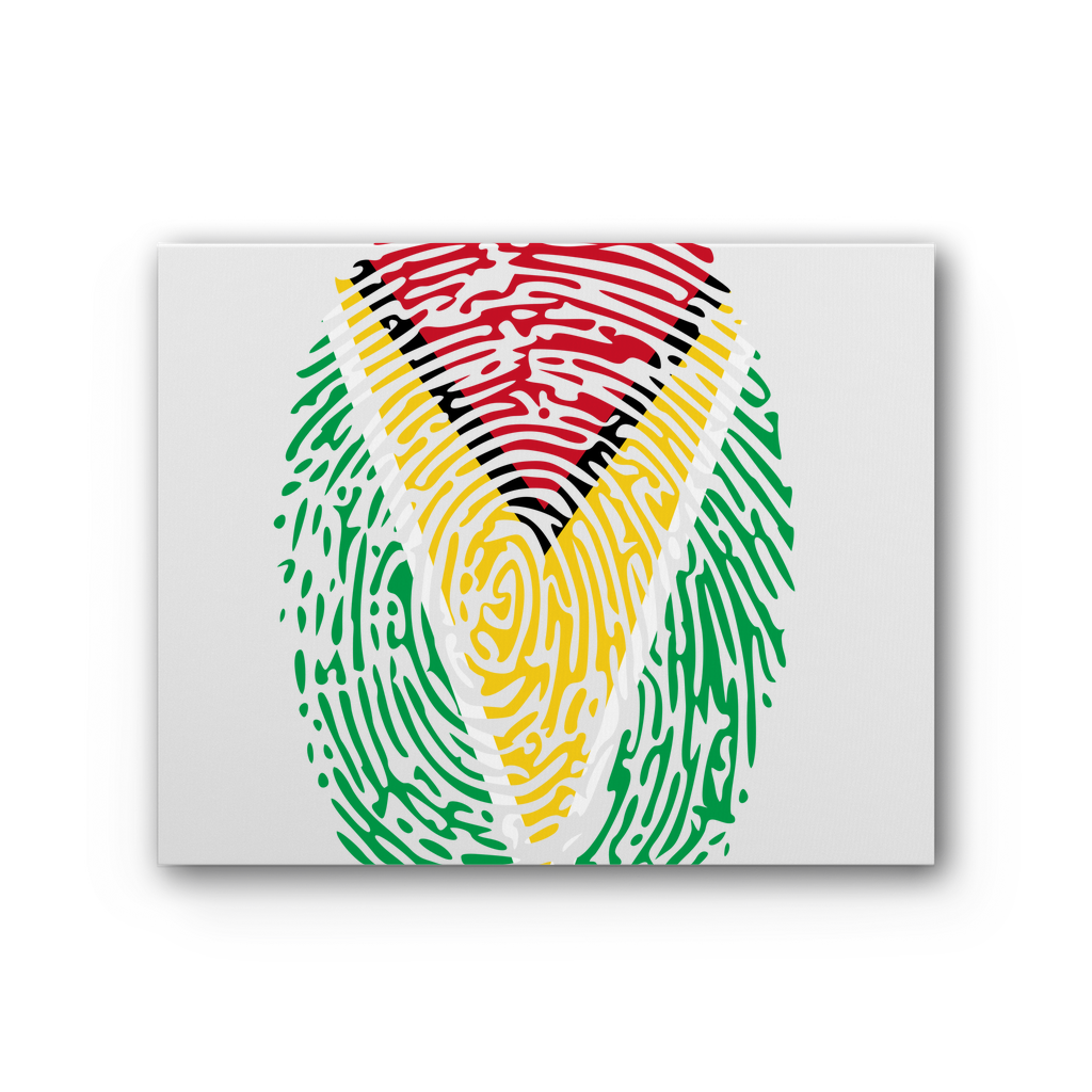 Guyana-Fingerprint Premium Stretched Canvas