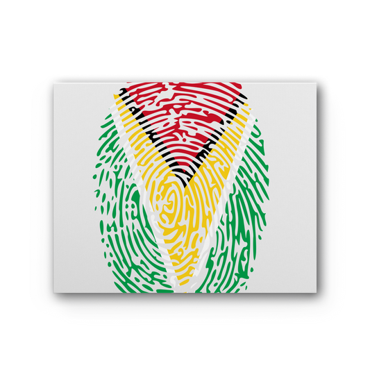 Guyana-Fingerprint Premium Stretched Canvas