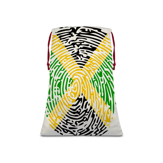 Jamaica-Fingerprint Sublimation Linen Drawstring Sack