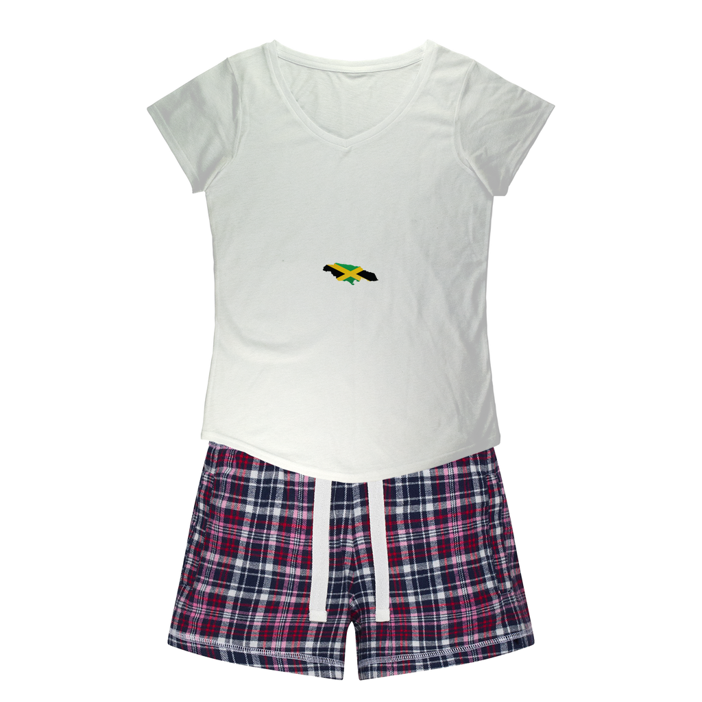 Jamaica Women's Sleepy Tee and Flannel Short