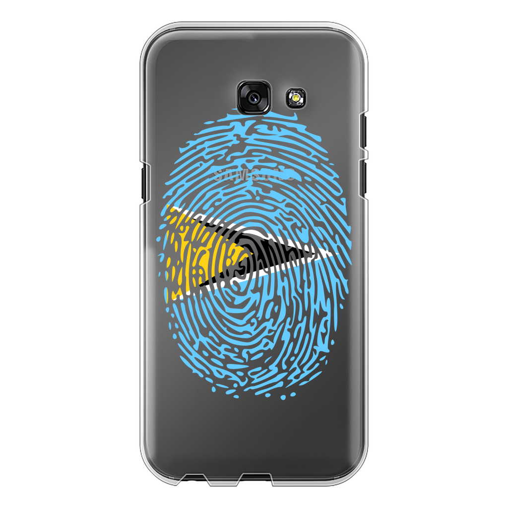 Saint Lucia Fingerprint Back Printed Transparent Hard Phone Case