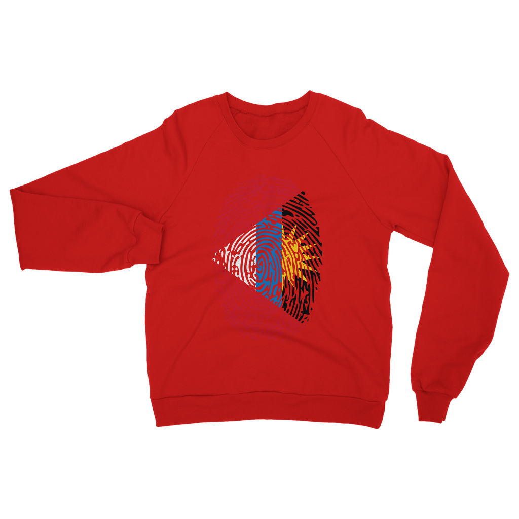 Antigua and Barbuda-Fingerprint Classic Adult Sweatshirt