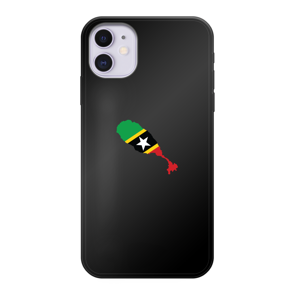 ST. KITTS & NEVIS Back Printed Black Soft Phone Case