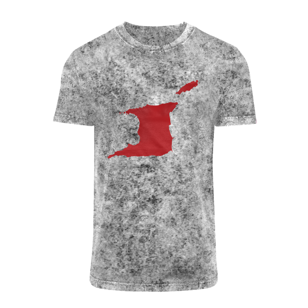 T-shirt délavé à l'acide avec carte de Trini et Tobago