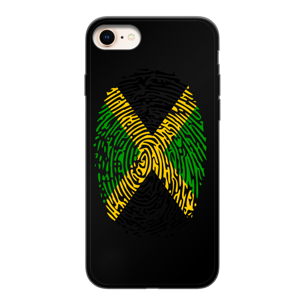 Jamaica-Fingerprint Back Printed Black Soft Phone Case