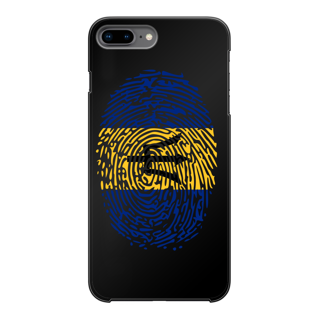 Barbados-Fingerprint Back Printed Black Hard Phone Case