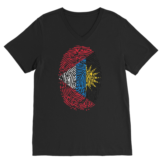 Antigua and Barbuda-Fingerprint Classic V-Neck T-Shirt