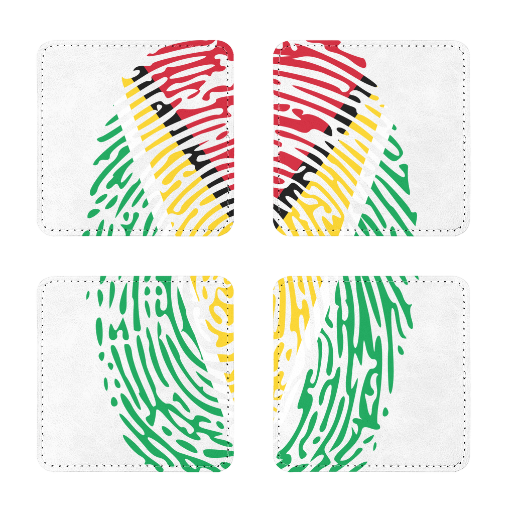 Guyana-Fingerprint Sublimation Coasters Pack of Four