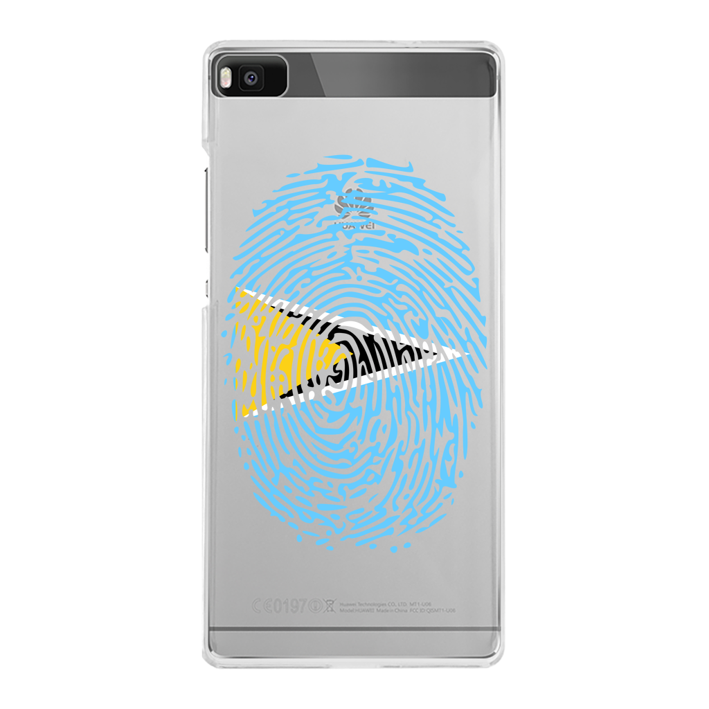 Saint Lucia Fingerprint Back Printed Transparent Hard Phone Case