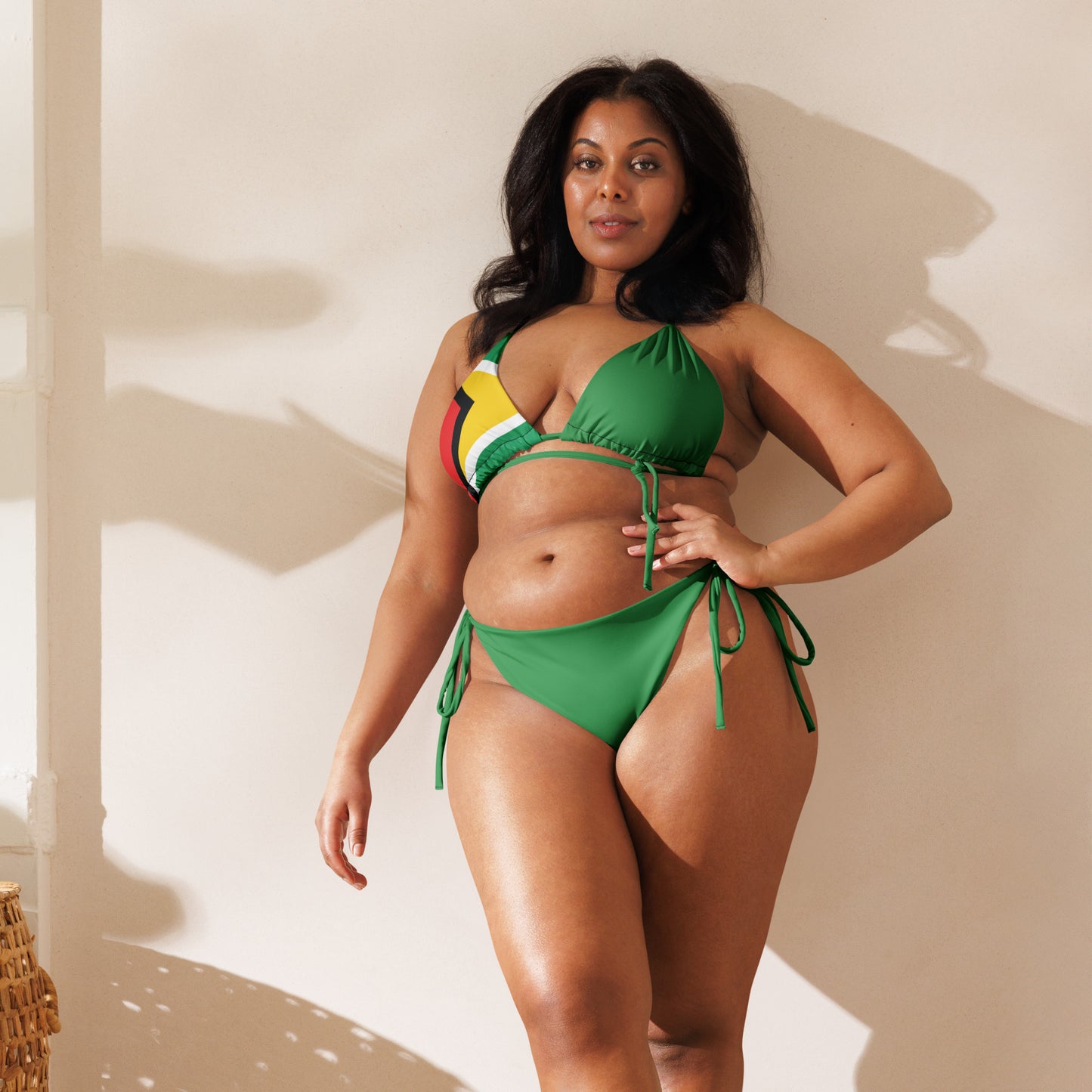 Guyana All-over print recycled string bikini